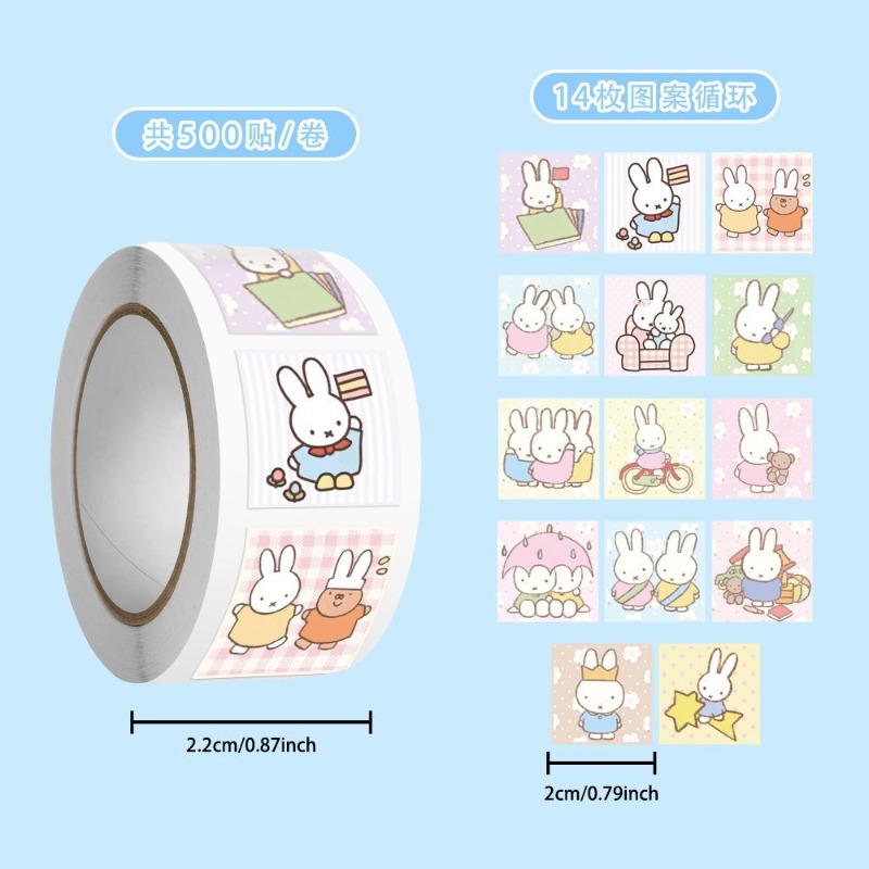Stiker Miffy 500pcs Roll, Warn - Printer Paper ulasan dan harga